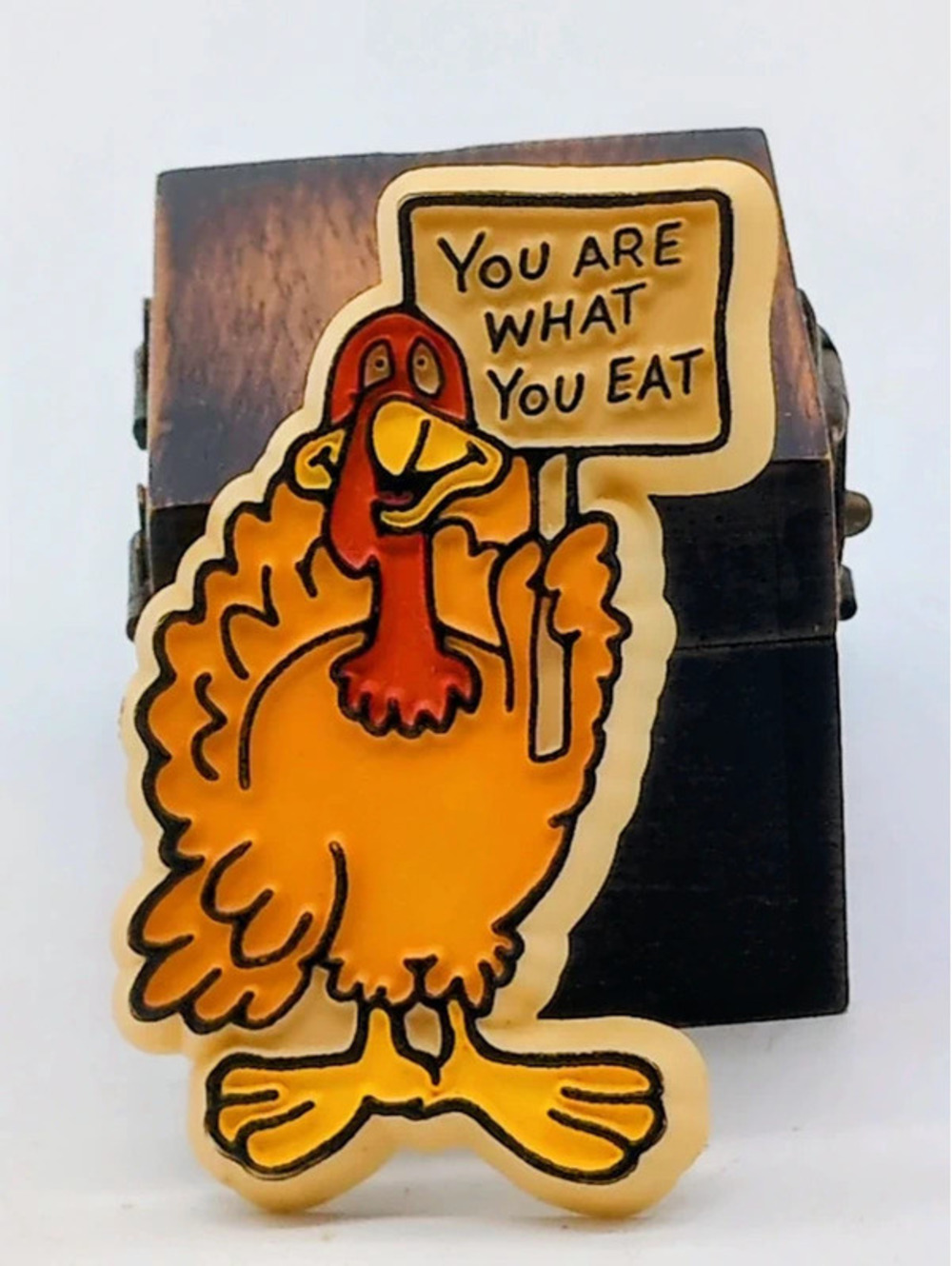 Vintage Hallmark Thanksgiving Turkey You Are What You Eat Pin Brooch One Size